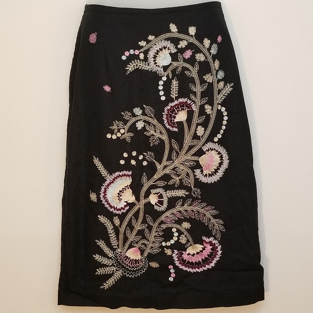 Vintage Richard Malcolm embroidered skirt, sz 8 (223)